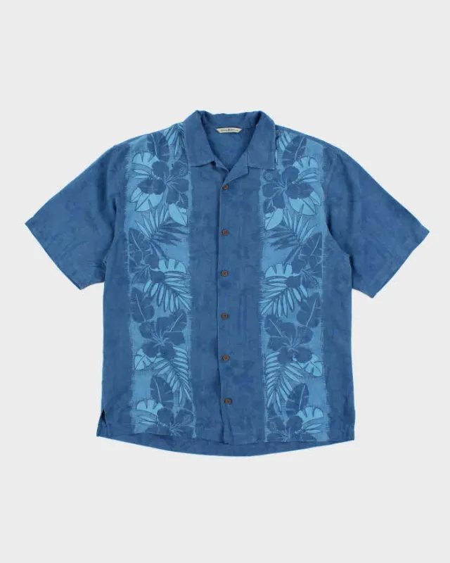 Vintage Tommy Bahama Striped Floral Patterned Hawaiian Shirt - M sold by Rokit