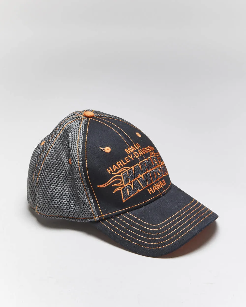 Vintage Y2K Harley Davidson Embroidered Fitted Trucker Cap - OS sold by Rokit