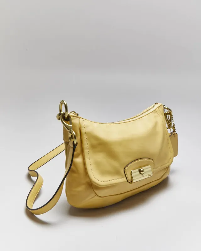 Vintage Y2k 00s Coach Butter Yellow Shoulder Bag sold by Rokit