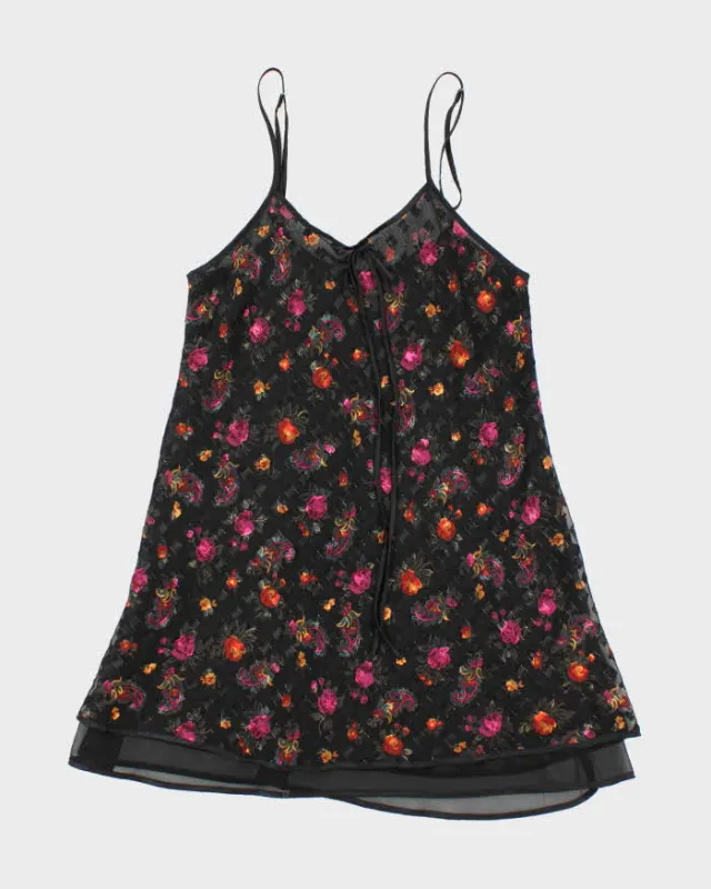 Vintage 90s Versailles Sheer Floral Slip Dress - M sold by Rokit
