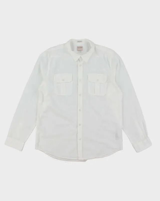 Vintage Y2K Guess Plain Long Sleeve Shirt - M sold by Rokit