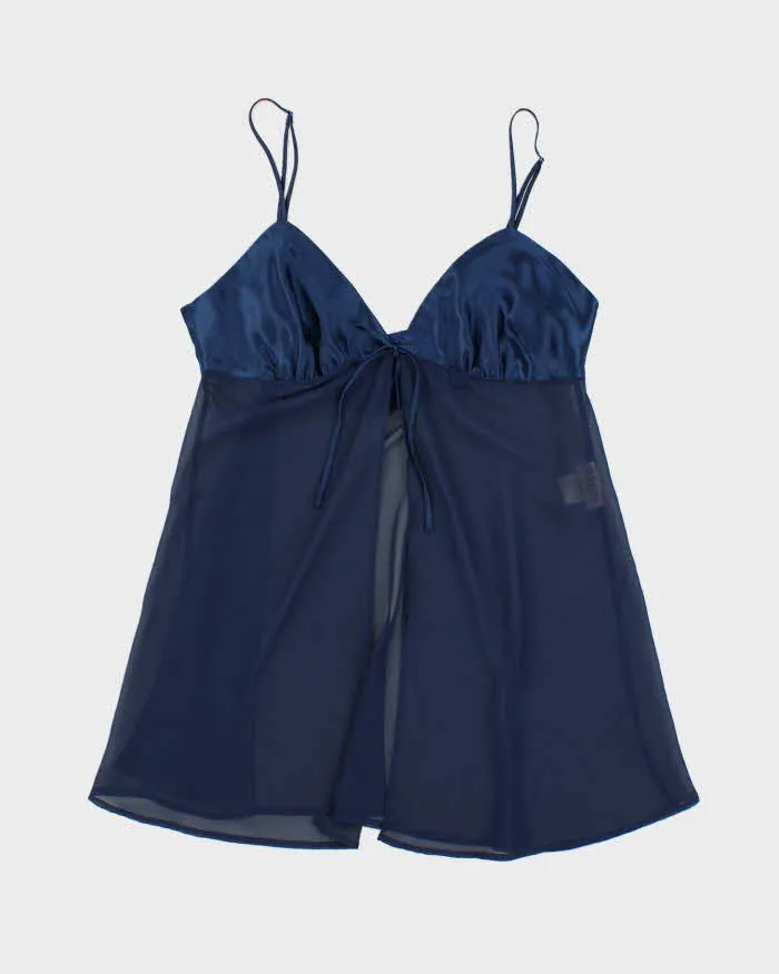 Vintage 90s Rose Mesh Open Front Cami - M sold by Rokit