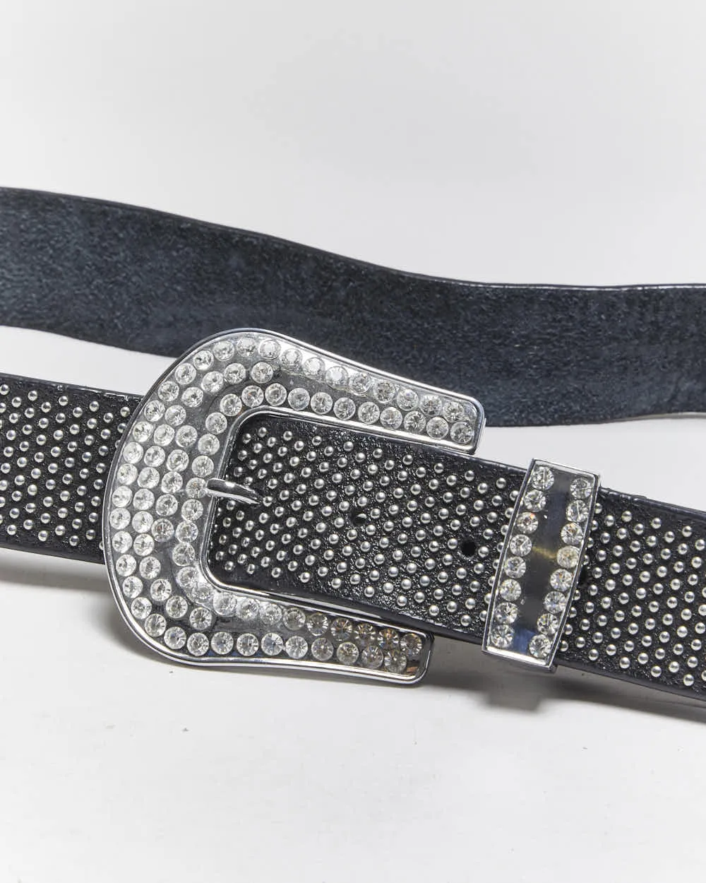 Vintage Y2k 00s Studded Rhinestone Leather Belt - W36-40 sold by Rokit product image thumbnail 4