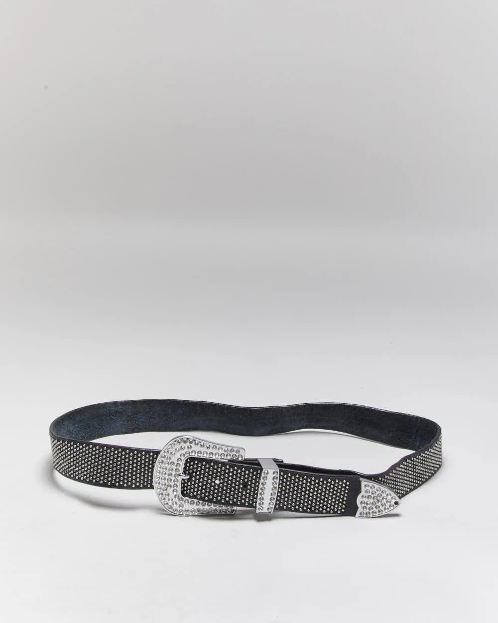 Vintage Y2k 00s Studded Rhinestone Leather Belt - W36-40 sold by Rokit product image thumbnail 2