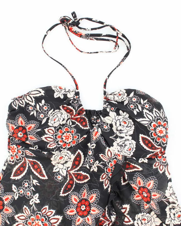 Vintage Y2k 00s Sheer Floral Ruffle Halter Neck Top - S sold by Rokit product image thumbnail 3