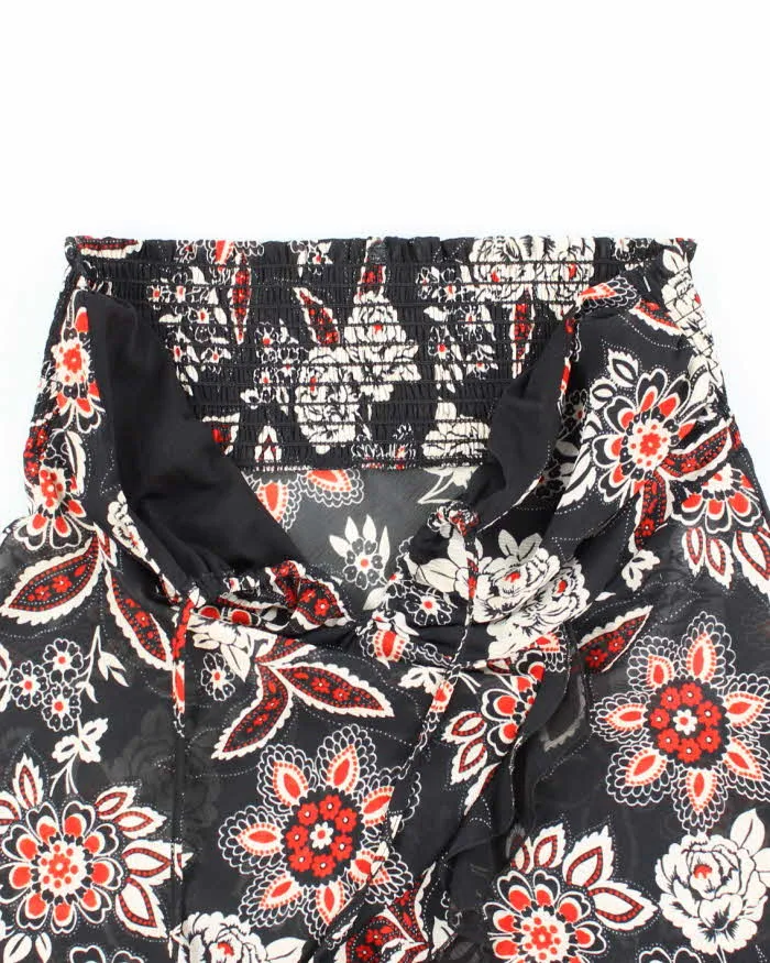 Vintage Y2k 00s Sheer Floral Ruffle Halter Neck Top - S sold by Rokit product image thumbnail 5