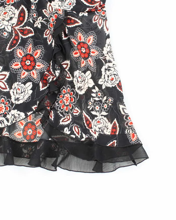 Vintage Y2k 00s Sheer Floral Ruffle Halter Neck Top - S sold by Rokit product image thumbnail 4