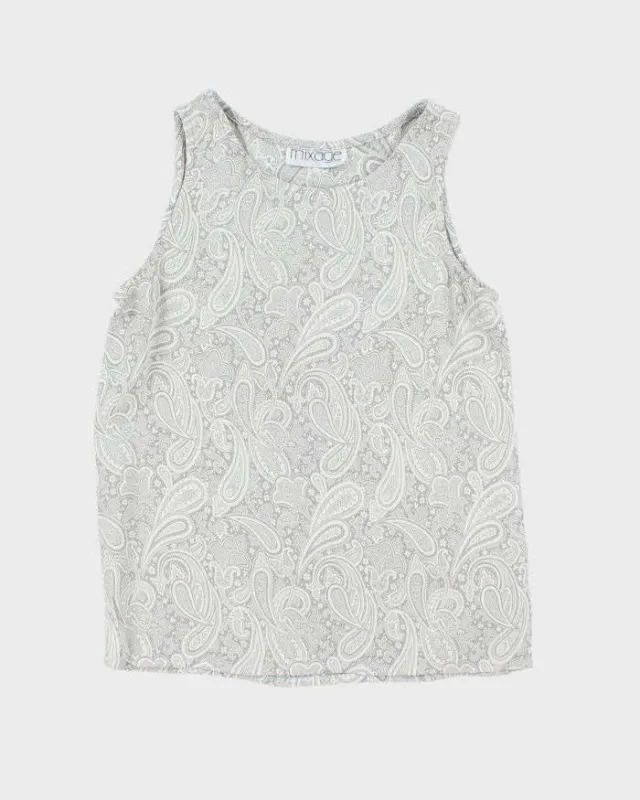 Vintage 90s Mixage Paisley Pattern Top - M sold by Rokit
