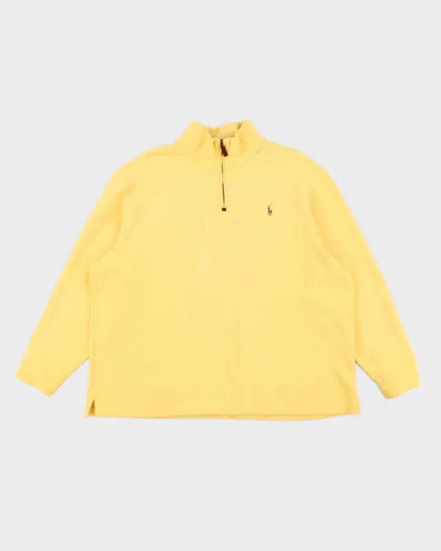 Men's Polo by Ralph Lauren Quarter Zip Yellow Sweatshirt - XXL made by Ralph Lauren