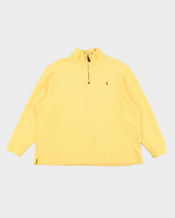 Men's Polo by Ralph Lauren Quarter Zip Yellow Sweatshirt - XXL sold by Rokit