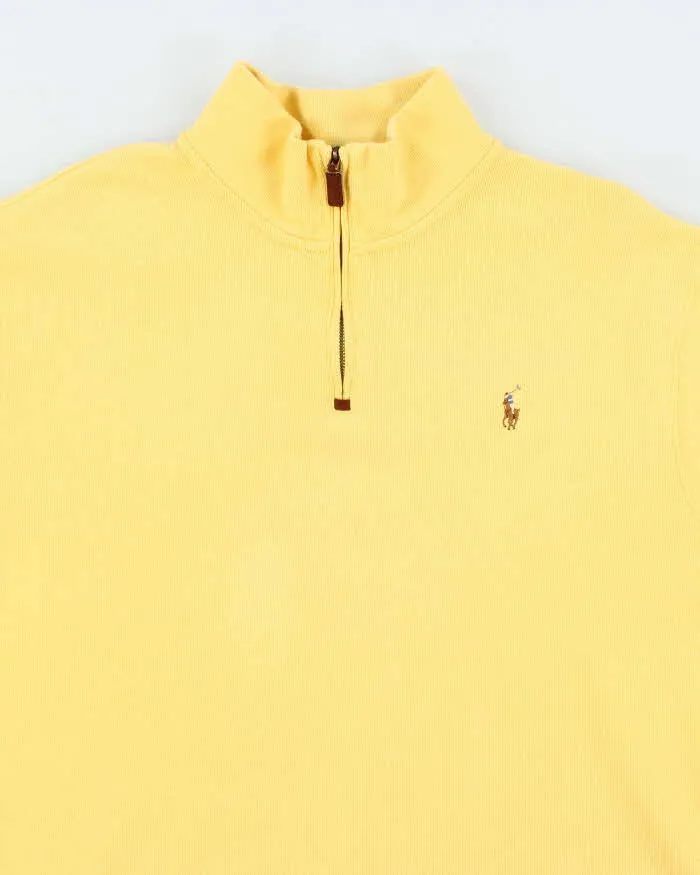 Men's Polo by Ralph Lauren Quarter Zip Yellow Sweatshirt - XXL sold by Rokit product image thumbnail 2