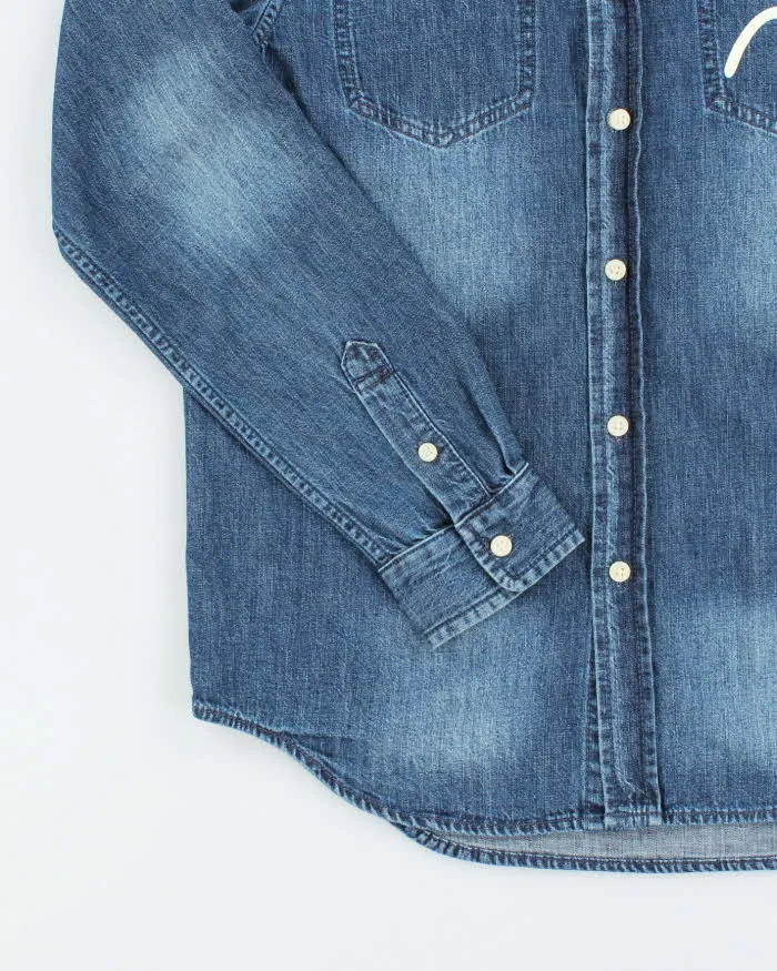 Vintage Y2K Evisu Dark Wash Long Sleeve Denim Shirt - M sold by Rokit product image thumbnail 4