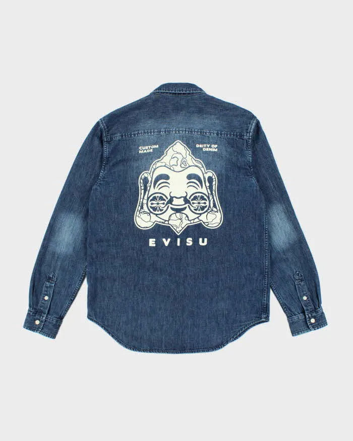 Vintage Y2K Evisu Dark Wash Long Sleeve Denim Shirt - M sold by Rokit product image thumbnail 2