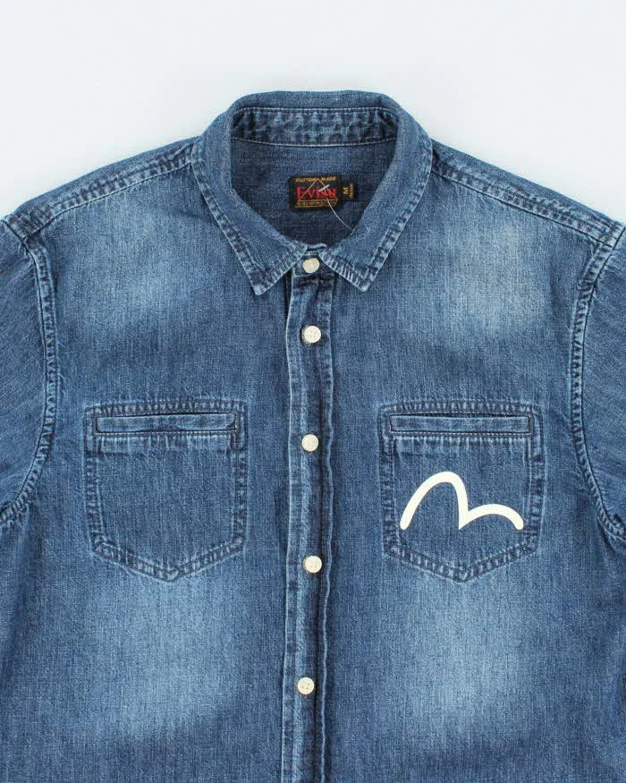 Vintage Y2K Evisu Dark Wash Long Sleeve Denim Shirt - M sold by Rokit product image thumbnail 3