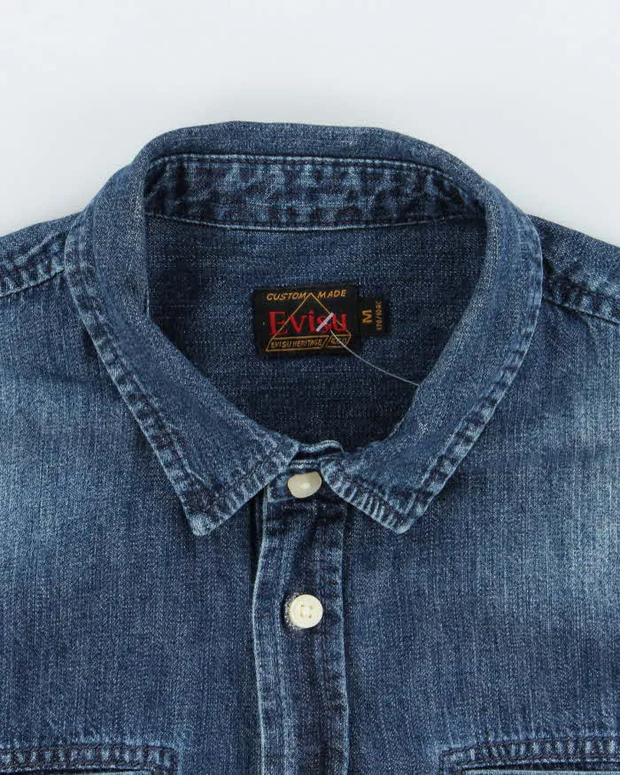 Vintage Y2K Evisu Dark Wash Long Sleeve Denim Shirt - M sold by Rokit product image thumbnail 5