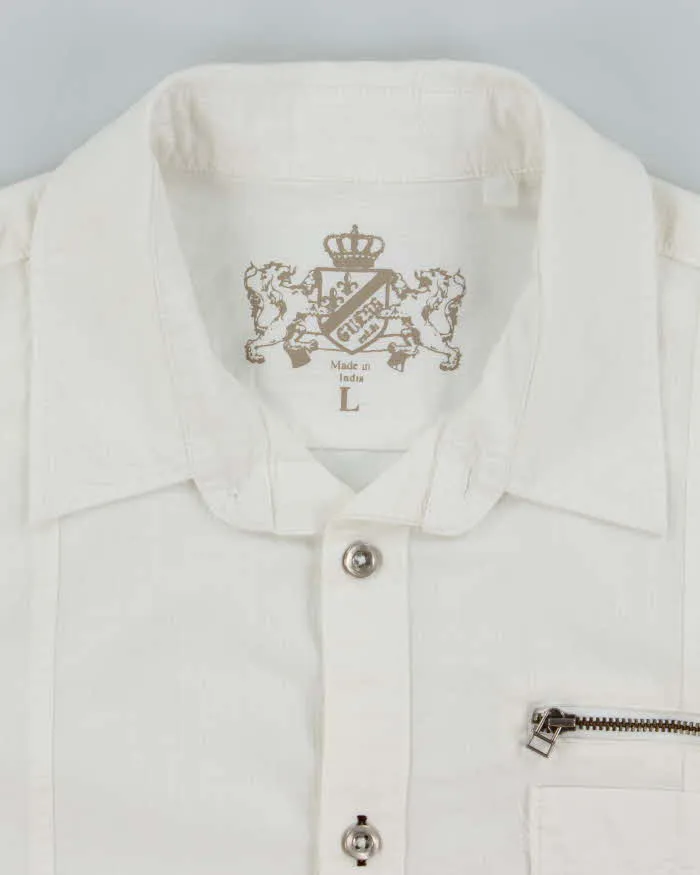 Vintage Y2K Guess Military Style White Long Sleeve T-Shirt - L sold by Rokit product image thumbnail 5