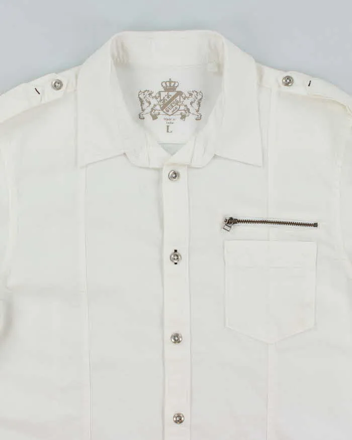 Vintage Y2K Guess Military Style White Long Sleeve T-Shirt - L sold by Rokit product image thumbnail 3