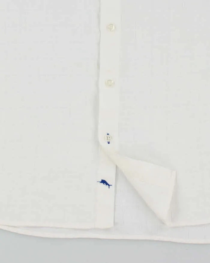 Vintage Tommy Bahama Oversized Checked White Hawaiian Shirt - XL sold by Rokit product image thumbnail 4