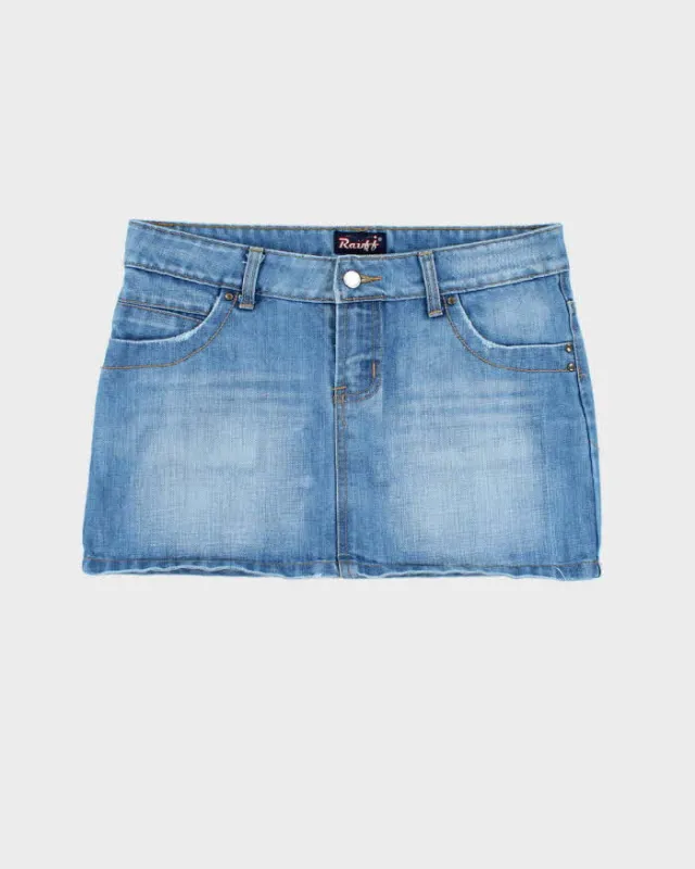 Vintage Y2k 00s Raifi Denim Mini Skirt - S sold by Rokit