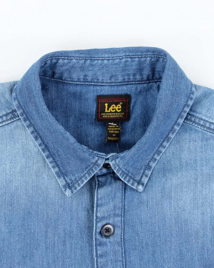 Vintage 90's Lee Medium Wash Long Sleeve Denim Shirt - L sold by Rokit product image thumbnail 5
