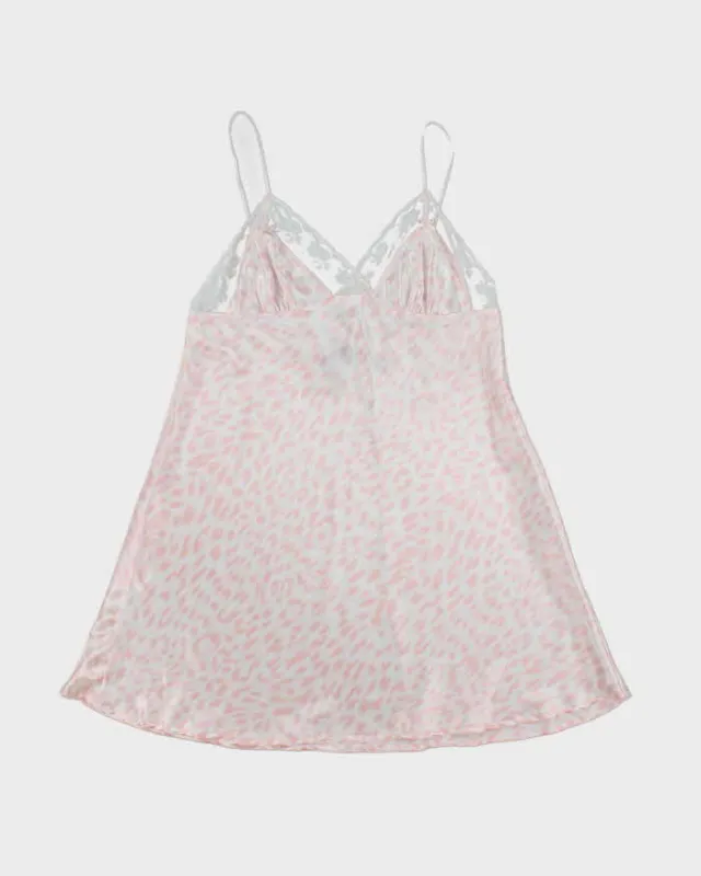 Jessica Pink Satin Animal Print Slip - M sold by Rokit
