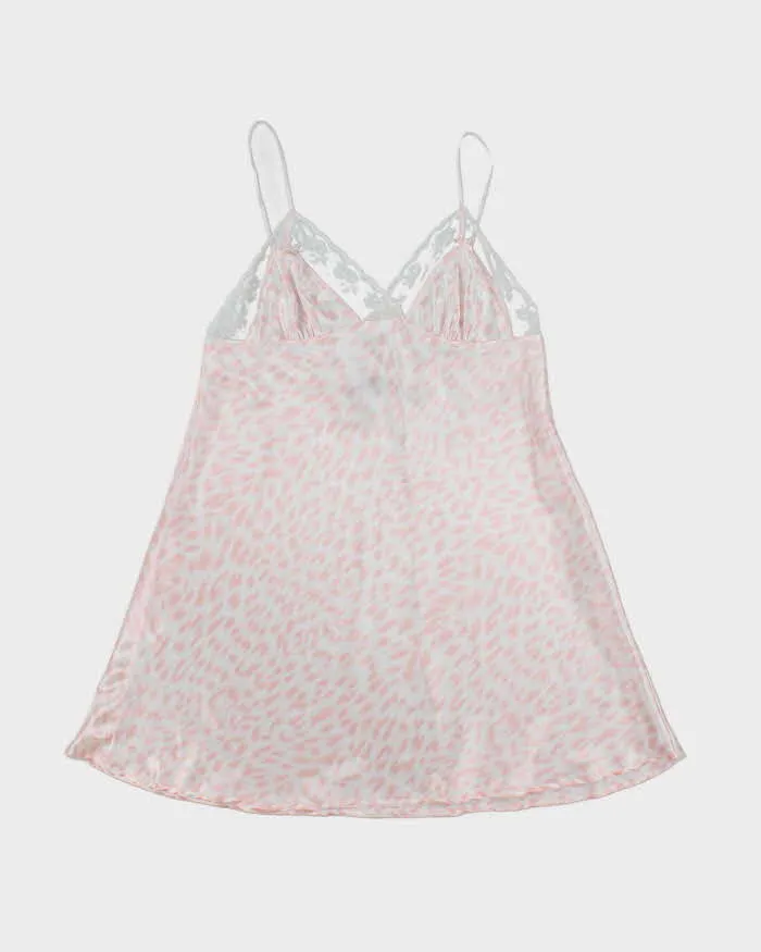 Jessica Pink Satin Animal Print Slip - M sold by Rokit