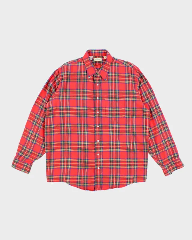 Vintage L.L. Bean Red Tartan Oversized Flannel Shirt - XL made by L.L. Bean