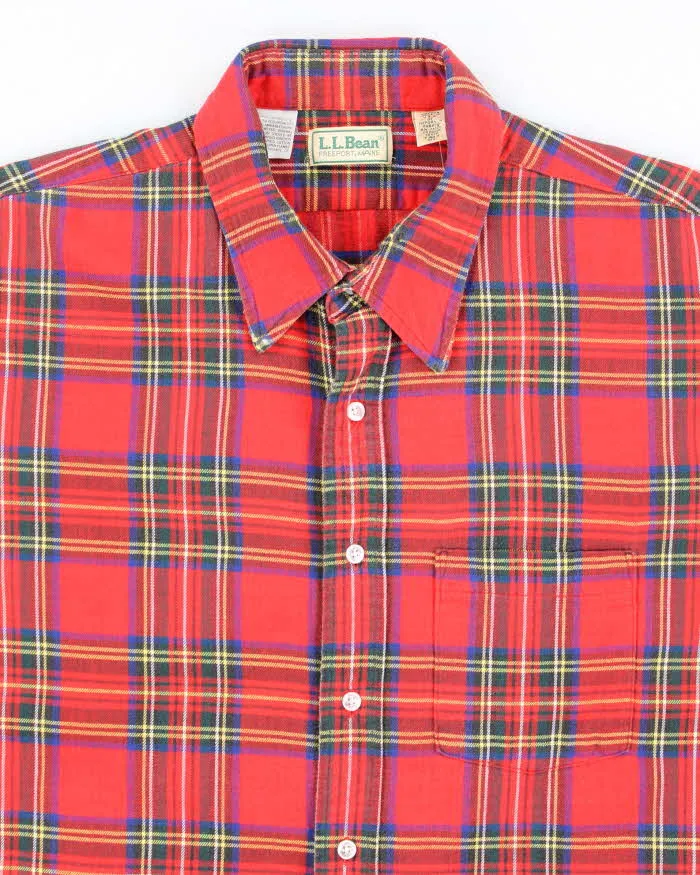 Vintage L.L. Bean Red Tartan Oversized Flannel Shirt - XL sold by Rokit product image thumbnail 4