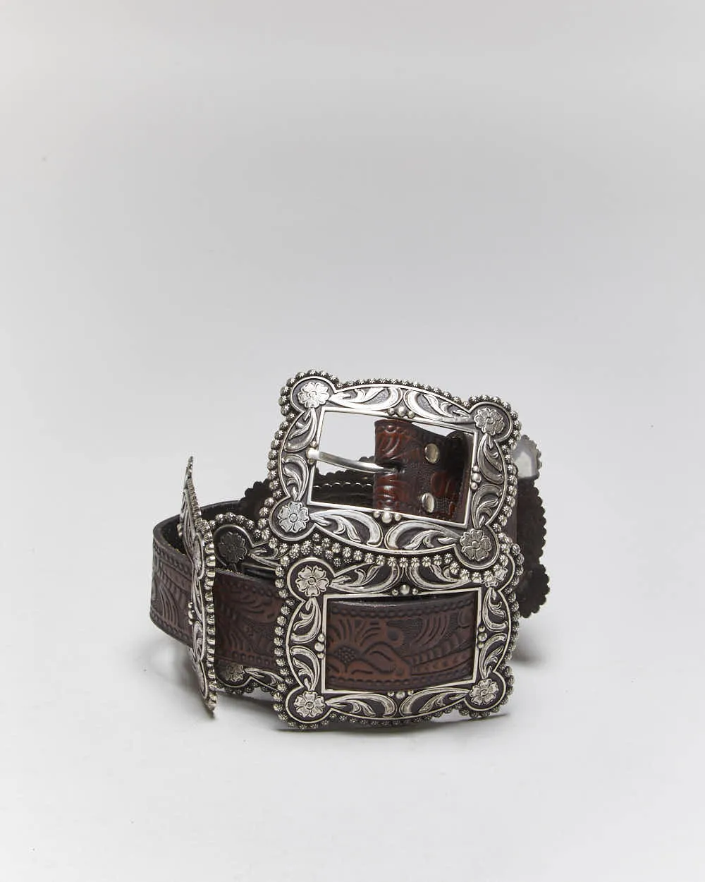 Vintage Nocona Multi Buckle Leather Belt - W33-W36 sold by Rokit