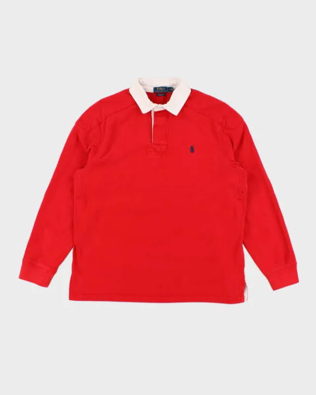 Men's Polo by Ralph Lauren Red Collared Shirt - L sold by Rokit