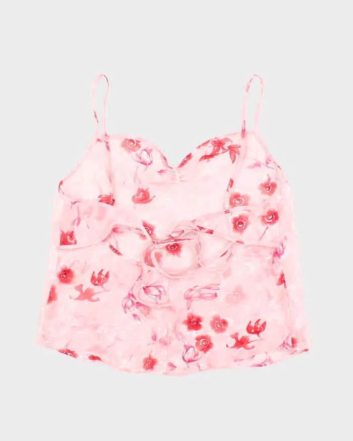 Vintage Y2k 00s Floral Sheer Tie Back Cami - L sold by Rokit product image thumbnail 2