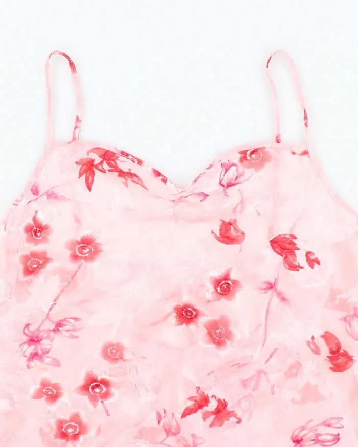 Vintage Y2k 00s Floral Sheer Tie Back Cami - L sold by Rokit product image thumbnail 3