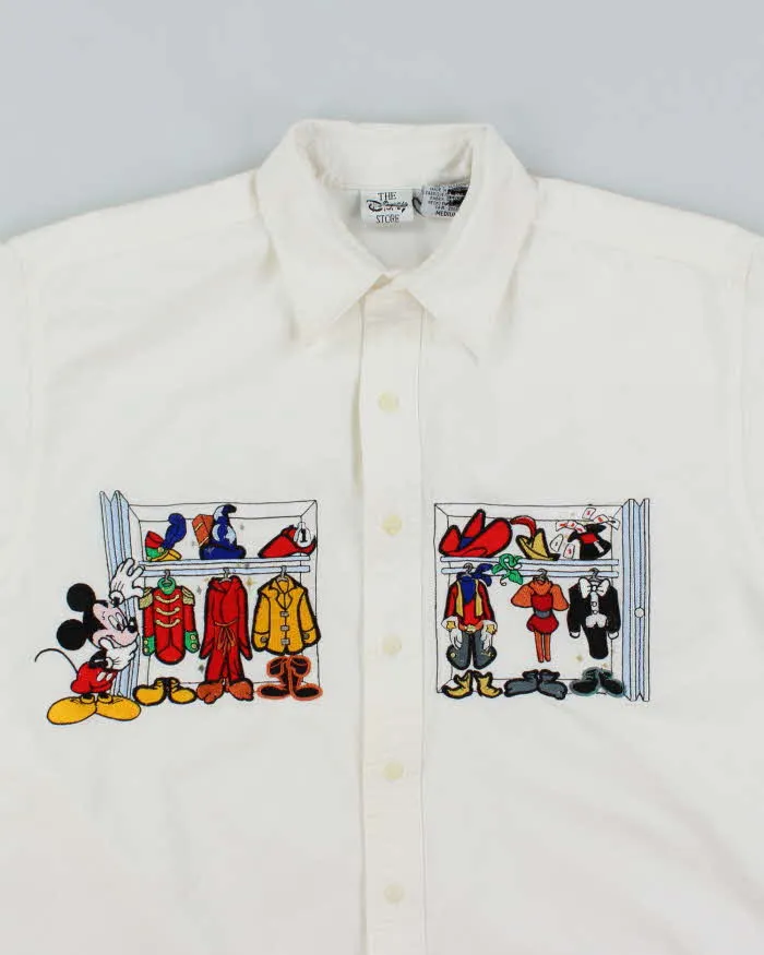 Vintage 90's Disney Embroidered Mickey Mouse Wardrobe White Shirt - M sold by Rokit product image thumbnail 2