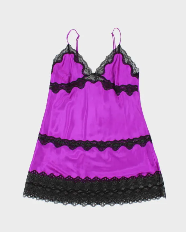 Victoria's Secret Purple Satin Lingerie Slip - L sold by Rokit