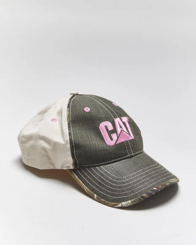 Vintage Y2K CAT Embroidered Logo Camouflage Brim Baseball Cap - OS sold by Rokit