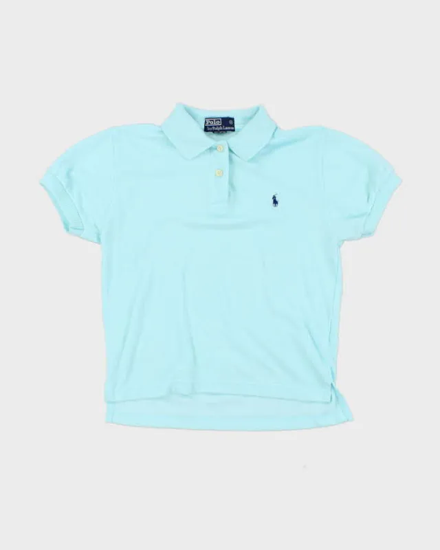 Vintage 1990s Polo by Ralph Lauren Robin's Egg Blue Collared T-Shirt - S made by Ralph Lauren