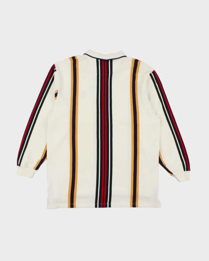 Vintage 90's Chaps by Ralph Lauren Striped Long Sleeve Polo Shirt - XL sold by Rokit product image thumbnail 2