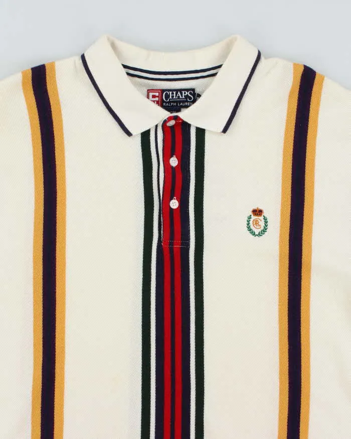 Vintage 90's Chaps by Ralph Lauren Striped Long Sleeve Polo Shirt - XL sold by Rokit product image thumbnail 3