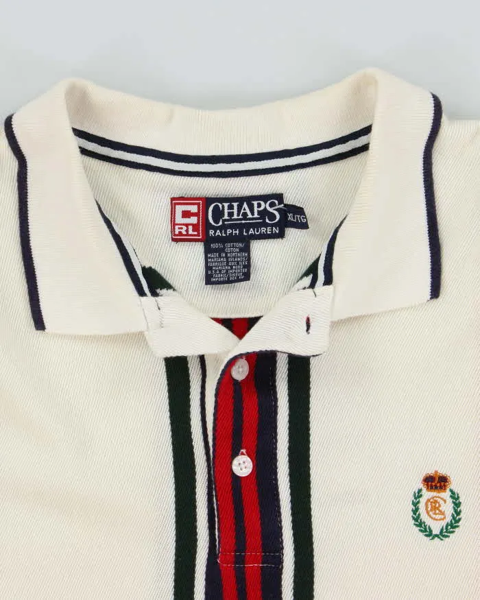 Vintage 90's Chaps by Ralph Lauren Striped Long Sleeve Polo Shirt - XL sold by Rokit product image thumbnail 5