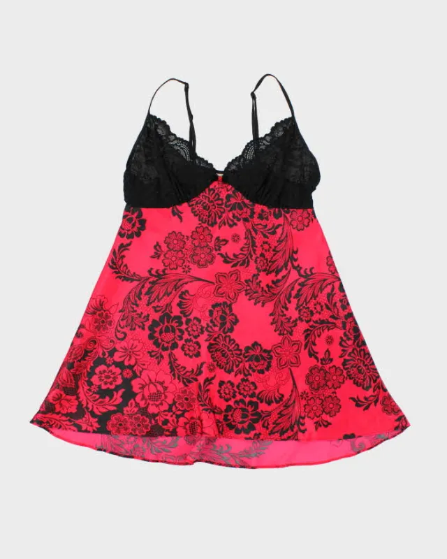 In Bloom Black and Red Floral Slip - L sold by Rokit