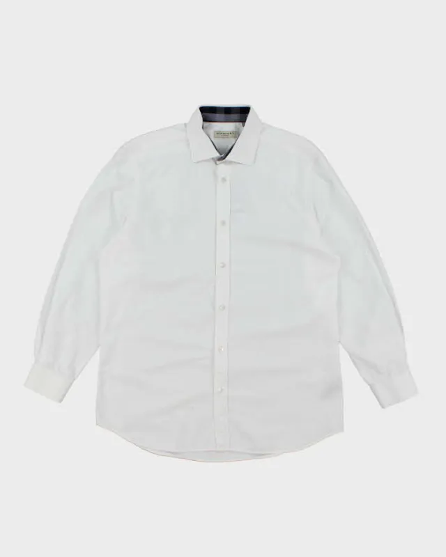 Vintage Y2K Burberry Patterned White Long Sleeve Shirt - L sold by Rokit