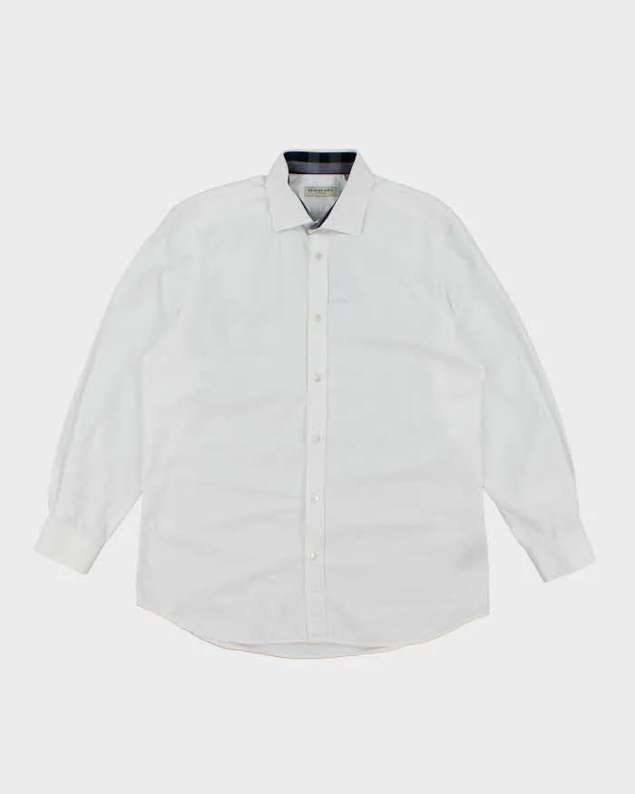 Vintage Y2K Burberry Patterned White Long Sleeve Shirt - L sold by Rokit