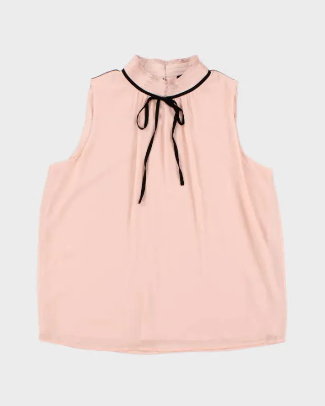 Karl Lagerfeld Light Pink Gauzy Tunic Tank Top - S sold by Rokit