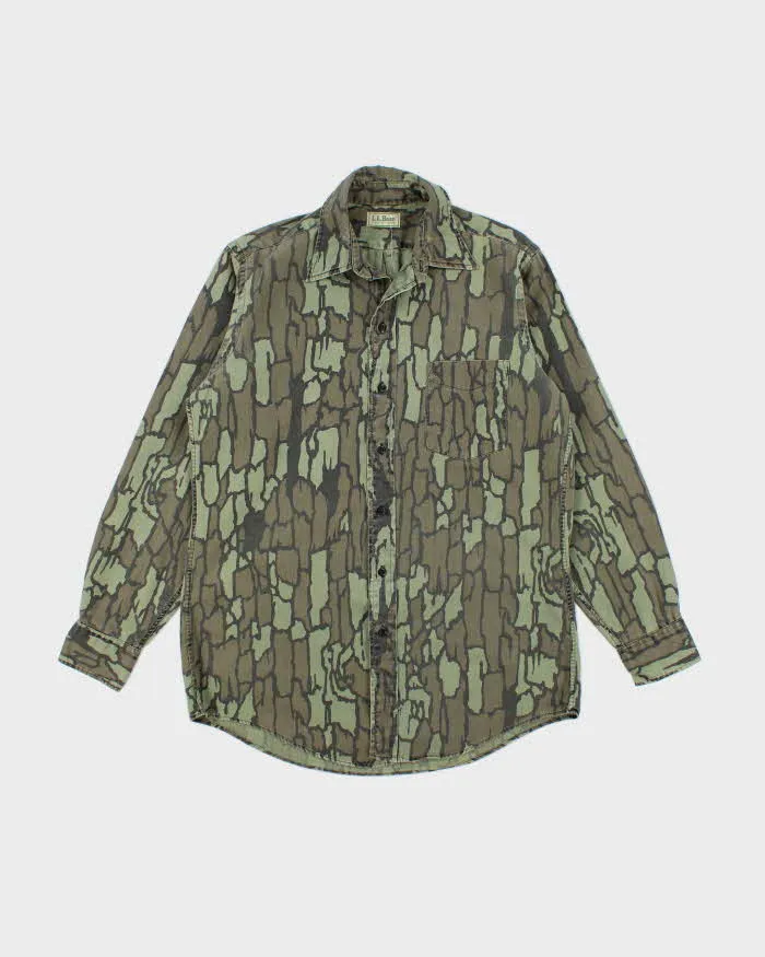 Vintage 90's L.L. Bean Tree Bark Camouflage Long Sleeve Shirt - L sold by Rokit