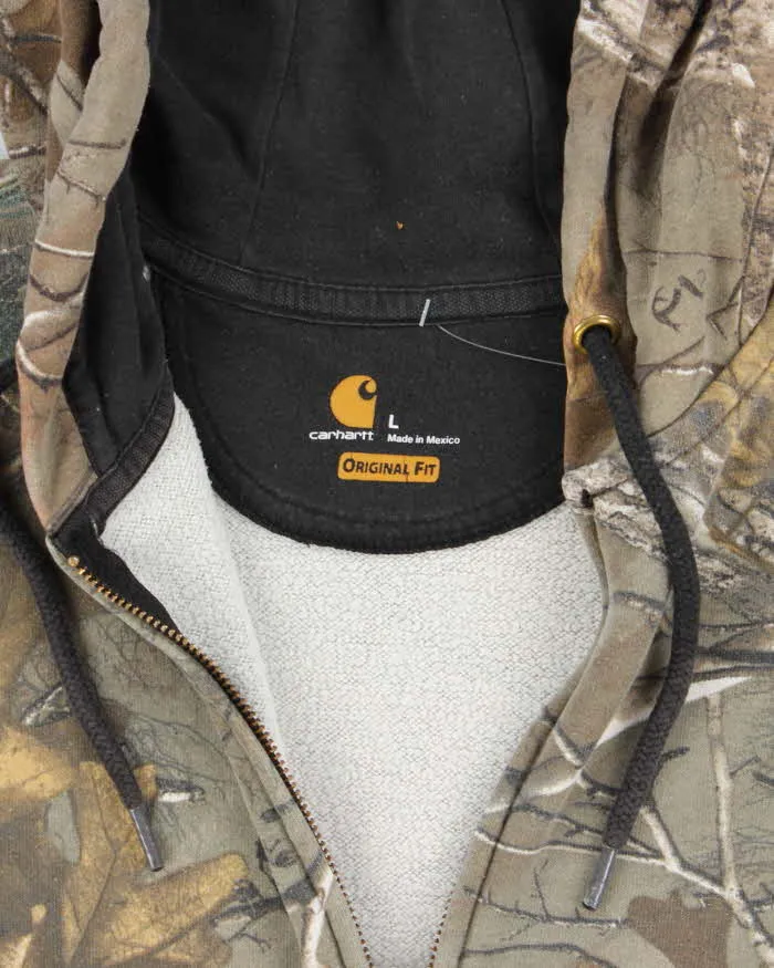 Vintage Carhartt Heavyweight Oversized Camouflage Zip Up Hoodie - L sold by Rokit product image thumbnail 5