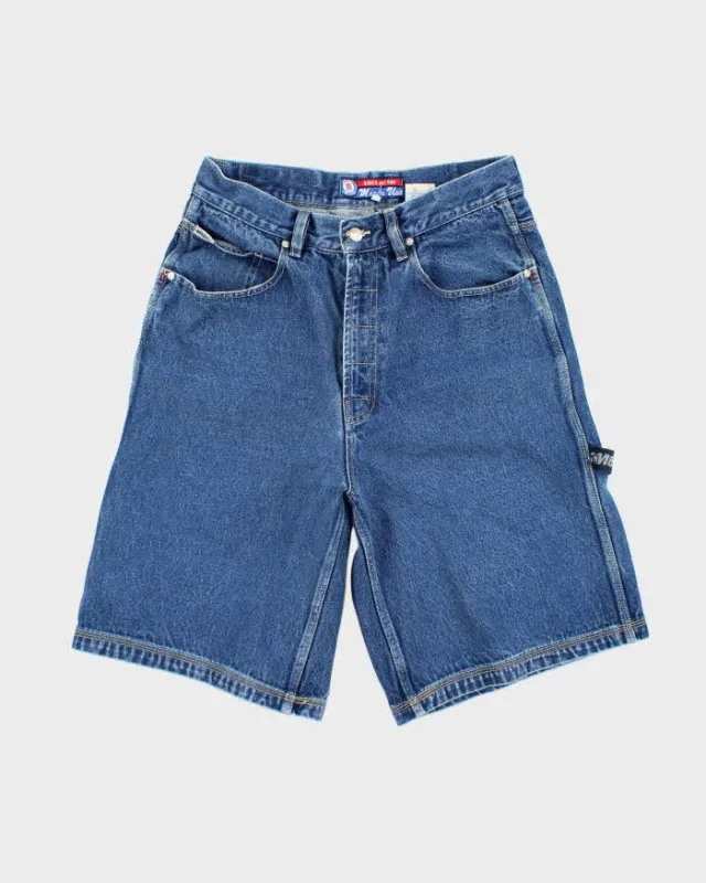 Vintage Y2K Mecca Usa Dark Wash Wide Leg Denim Shorts - W30 L10 sold by Rokit