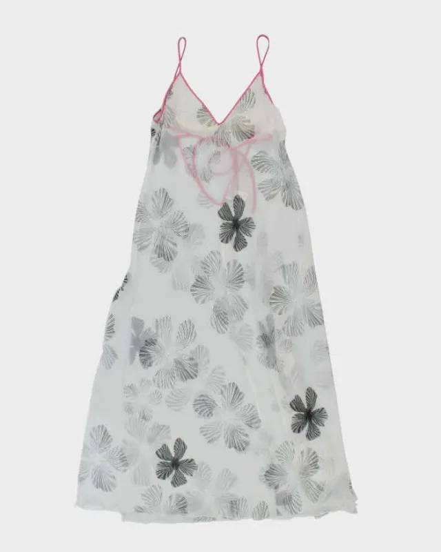 La Senza Sheer White Patterned Maxi Slip - M sold by Rokit