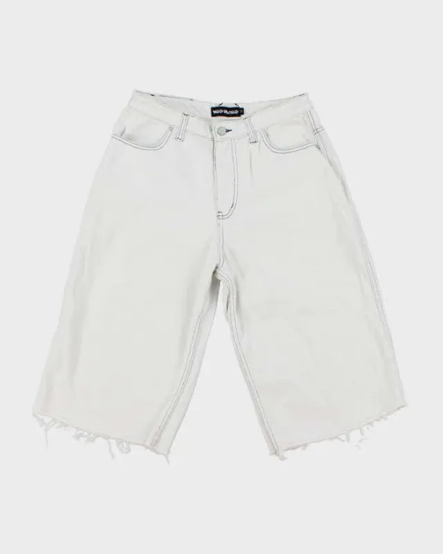 Vintage Y2K Baggy and Saggy White Denim Cut Off Wide Leg Shorts - W28 L13 sold by Rokit