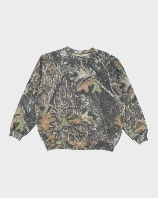 Vintage Y2K Real Camouflage Oversized Sweatshirt - L sold by Rokit