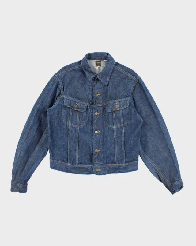 Vintage 70's Lee Sanforized Raw Dark Wash Denim Jacket - L made by Lee